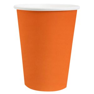 Santex feest bekertjes - 10x - oranje - papier/karton - 270 ml - Feestbekertjes