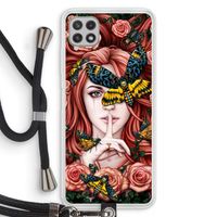 Lady Moth: Samsung Galaxy A22 4G Transparant Hoesje met koord
