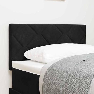 Hoofdbord Wandgemonteerd Geometrisch Zwart 80 cm Fluweel