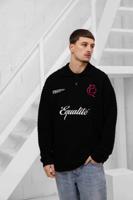 Equalité Heritage Rib Knit Polo Heren Zwart - Maat XS - Kleur: Zwart | Soccerfanshop