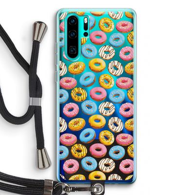 Pink donuts: Huawei P30 Pro Transparant Hoesje met koord