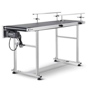 VEVOR transportband 1498,6 x 398,8 mm transporttafel gemotoriseerde transportband voor inkjetcoderingstoepassingen aangedreven PVC-band antistatisch instelbare snelheid (dubbele leuning)