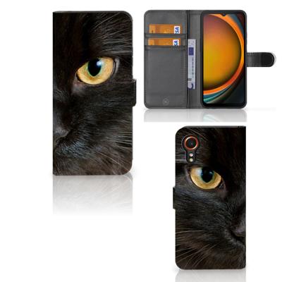 Samsung Galaxy Xcover 7 | Telefoonhoesje | Met pasjeshouder | Zwarte Kat