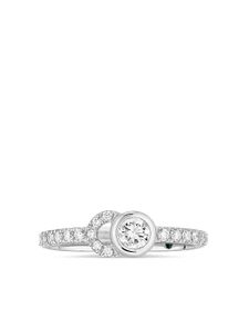 Courbet bague CO en or recyclé blanc 18ct demi-pavée de diamants créés en laboratoire - Argent