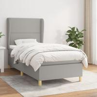 Boxspring met matras stof lichtgrijs 90x190 cm