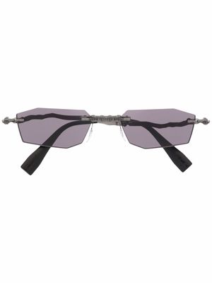 Kuboraum lunettes de soleil à monture rectangulaire - Noir