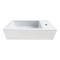 SaniClear Alaska fontein rechts 40x22 cm solid surface wit mat