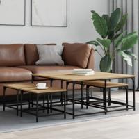 5-delige Tafeltjesset bewerkt hout sonoma eikenkleurig - thumbnail