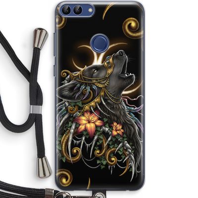 Huilende Wolf: Huawei P Smart (2018) Transparant Hoesje met koord