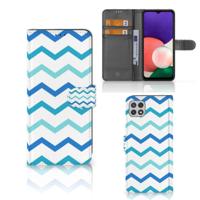Samsung Galaxy A22 5G | Telefoon Hoesje | Zigzag Blauw