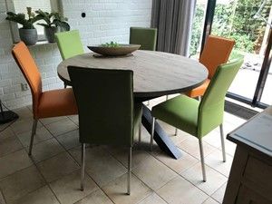 Set van 6 leren eetkamerstoelen - diverse kleuren leer - Echt leer, Modern, ontdek de vele Leersoorten en Kleuren bij ShopX