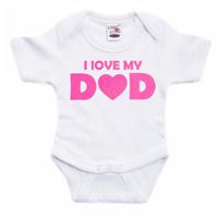 Baby rompertje - i love my dad - roze - glitter - kraam cadeau - thumbnail