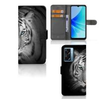 OPPO A77 5G | A57 5G | Telefoonhoesje | Met pasjeshouder | Tijger