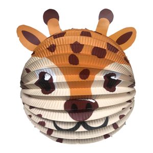 Haza Lampion giraffe - 20 cm - bruin - papier   -