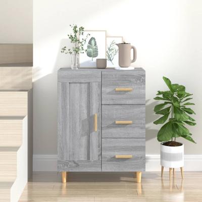Dressoir 69,5x34x90 cm bewerkt hout grijs sonoma eikenkleurig