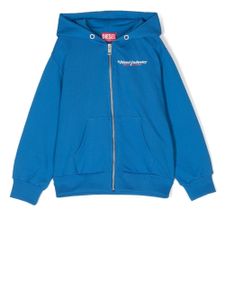 Diesel Kids hoodie zippé à logo imprimé - Bleu