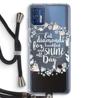 Diamonds: Motorola Moto G9 Plus Transparant Hoesje met koord