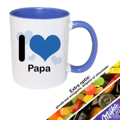 I love mok met naam (blauw)