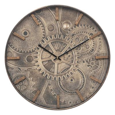 Wandklok/muur klok Radarlove - Dia 50 cm - kunststof - bruin - keuken/kamer