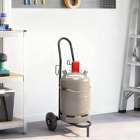 Handtrolley Zwart en Rood 49 x 49 x 101 cm Staal