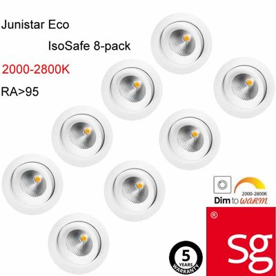 SG LED inbouwspots set van 8 stuks 470 lumen 6W wit kantelbaar 2000 tot 2800K dimbaar
