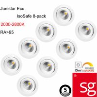 SG LED inbouwspots set van 8 stuks 470 lumen 6W wit kantelbaar 2000 tot 2800K dimbaar