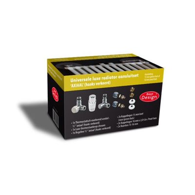 Best Design Class universele luxe radiator aansluitset haaks verkeerd chroom 3825050 Best Design Class universele luxe radiator aansluitset haaks verkeerd chroom 3825050
