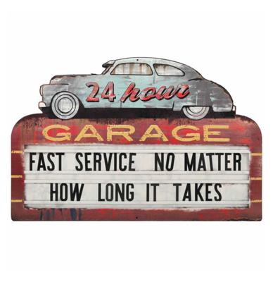 24 Hour Garage Metalen Bord - 59 x 38cm