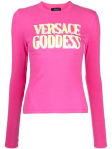 Versace t-shirt à slogan imprimé - Rose