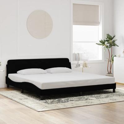 Bedframe zonder matras 200x200 cm fluweel zwart