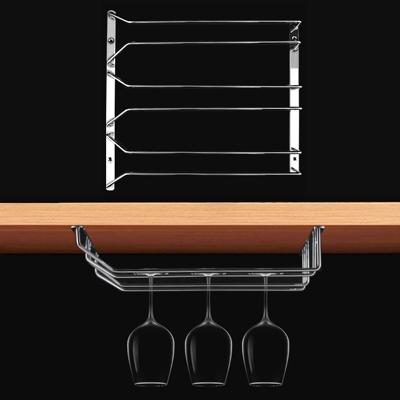 MICLAN drie rijen RVS opknoping Wijnglas houder grootte: 34 * 32 * 27 cm