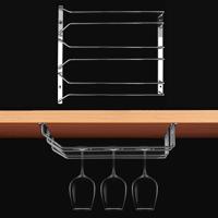 MICLAN drie rijen RVS opknoping Wijnglas houder grootte: 34 * 32 * 27 cm