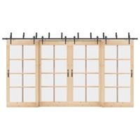 Doos met onderdelen voor schuifdeur 427 cm staal zwart