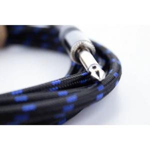 Cordial 14770 Jackplug Audio Aansluitkabel [1x Jackplug male 6,3 mm (mono) - 1x Jackplug male 6,3 mm (mono)] 5 m Zwart, Blauw Textielmantel