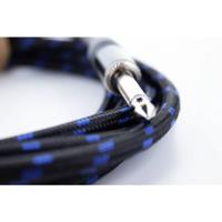 Cordial 14770 Jackplug Audio Aansluitkabel [1x Jackplug male 6,3 mm (mono) - 1x Jackplug male 6,3 mm (mono)] 5 m Zwart, Blauw Textielmantel