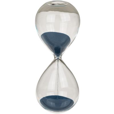 Zandloper 5 minuten - blauw zand - 12,5 cm - van glas - Decoratie of spel zandlopers