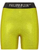 Philipp Plein short strassé à taille logo - Jaune