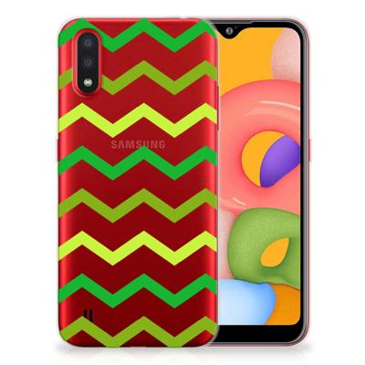 Samsung Galaxy A01 | TPU bumper | Zigzag Groen