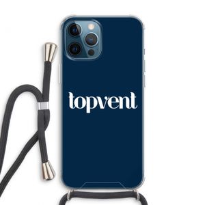 Topvent Navy: iPhone 12 Pro Max Transparant Hoesje met koord