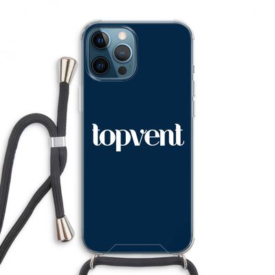 Topvent Navy: iPhone 12 Pro Max Transparant Hoesje met koord