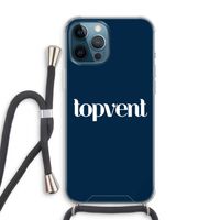 Topvent Navy: iPhone 12 Pro Max Transparant Hoesje met koord