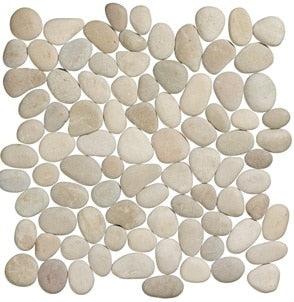 Stone Line Pebbles Mozaiek Tegel Kiezel - Beige Kiezels Ongeglazuurd 300x300mm
