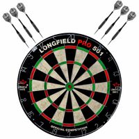 Dartbord set compleet van 45.5 cm met 6x Black Arrow dartpijlen van 25 gram Dartbord set compleet van 45.5 cm met 6x Black Arrow dartpijlen van 25 gram