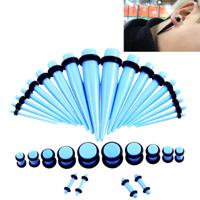 36PCS Unisex acryl oor uitbreiding oor Extender 14G - 00G accessoires Set (Baby blauw) 36PCS Unisex acryl oor uitbreiding oor Extender 14G - 00G accessoires Set (Baby blauw)