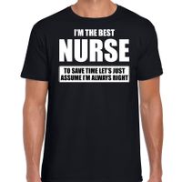 The best nurse - always right t-shirt cadeau verpleger zwart heren 2XL  - - thumbnail