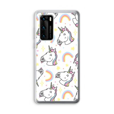 Rainbow Unicorn: Huawei P40 Transparant Hoesje