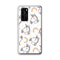 Rainbow Unicorn: Huawei P40 Transparant Hoesje