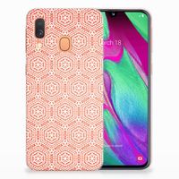 Samsung Galaxy A40 TPU bumper Pattern Orange - thumbnail