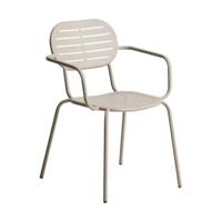 Kave Home Brai tuinstoel met arm gegalvaniseerd Taupe