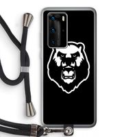Angry Bear (black): Huawei P40 Pro Transparant Hoesje met koord